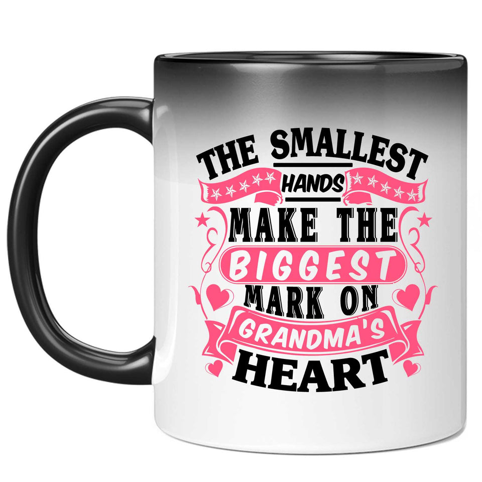 The Smallest Hands Make The Biggest Mark On Grandma's Heart - 11 Oz Color Changing Mug