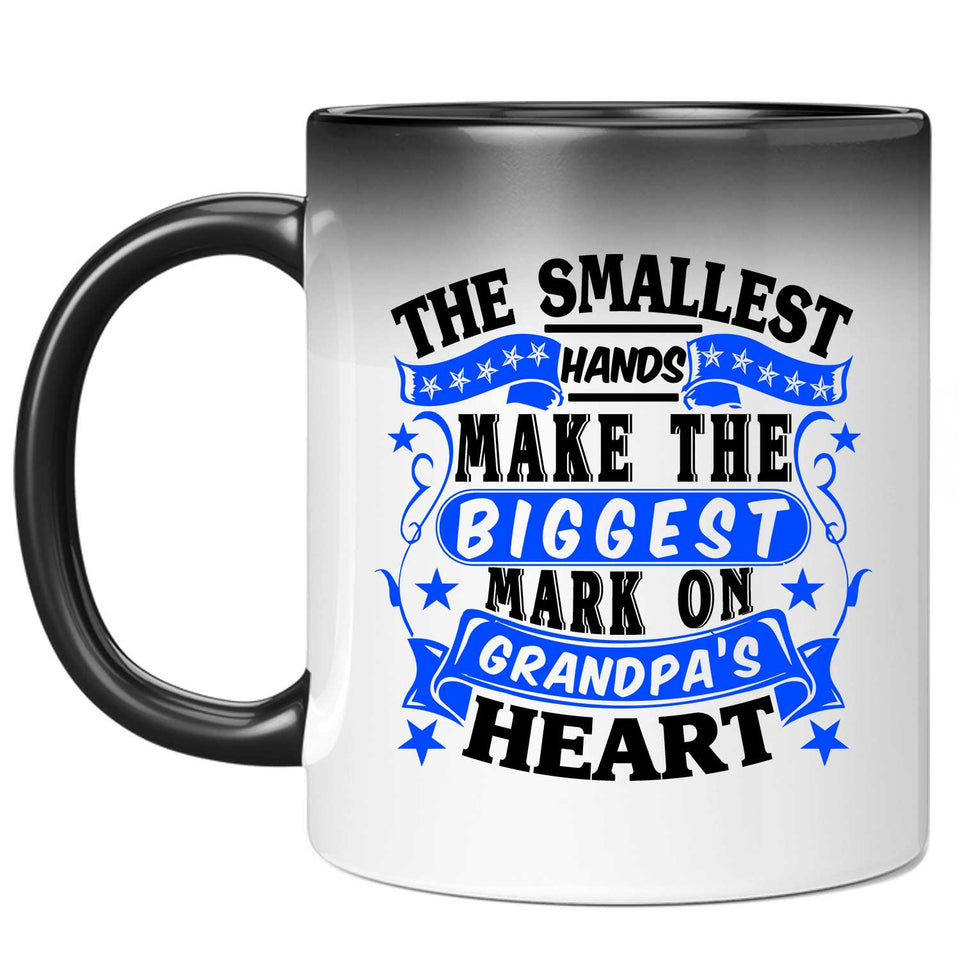 The Smallest Hands Make The Biggest Mark On Grandpa's Heart - 11 Oz Color Changing Mug