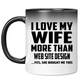 I Love My Wife More Than Web Site Design - 11 Oz Color Changing Mug