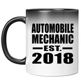 Automobile Mechanic Established EST. 2018 - 11 Oz Color Changing Mug