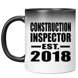Construction Inspector Established EST. 2018 - 11 Oz Color Changing Mug