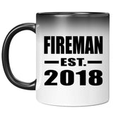 Fireman Established EST. 2018 - 11 Oz Color Changing Mug