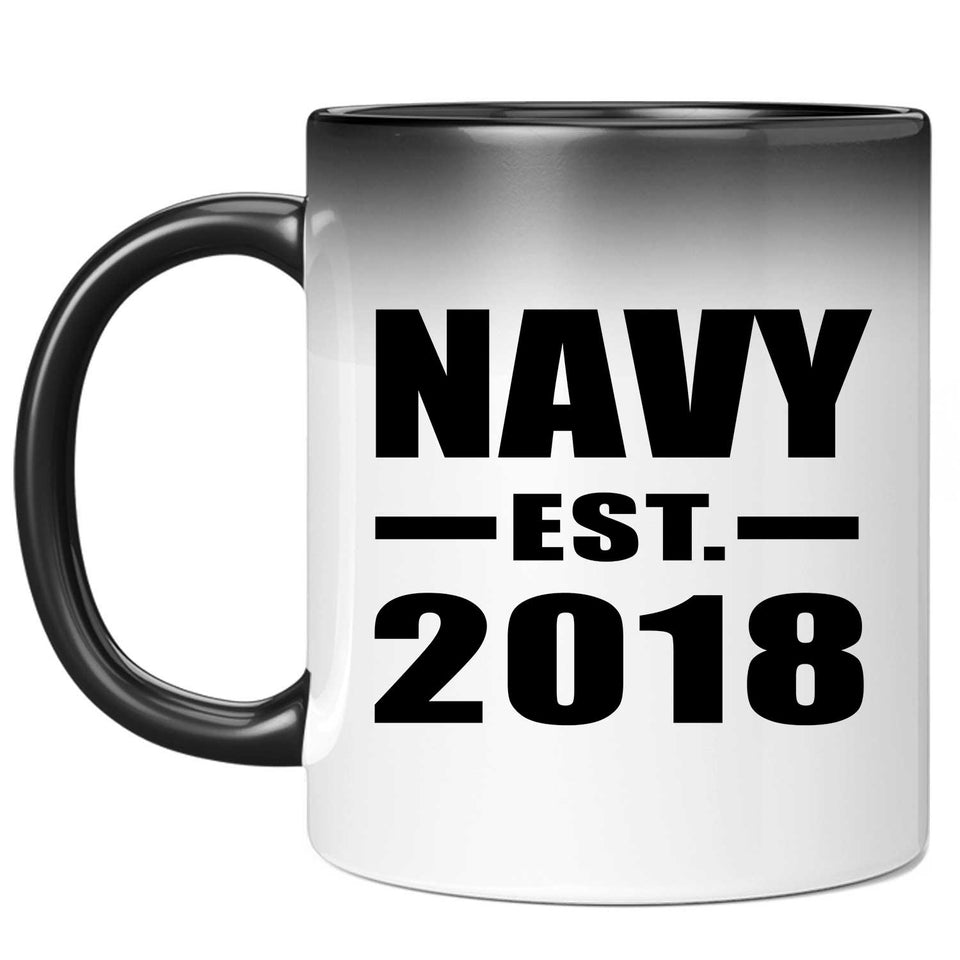 Navy Established EST. 2018 - 11 Oz Color Changing Mug