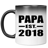 Papa (Grandpa) Established EST. 2018 - 11 Oz Color Changing Mug