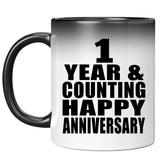 Happy 1st Anniversary 1 Year & Counting - 11 Oz Color Changing Mug