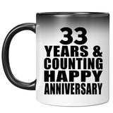 Happy 33rd Anniversary 33 Years & Counting - 11 Oz Color Changing Mug