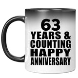 Happy 63rd Anniversary 63 Years & Counting - 11 Oz Color Changing Mug