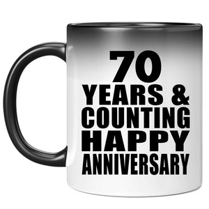 Happy 70th Anniversary 70 Years & Counting - 11 Oz Color Changing Mug
