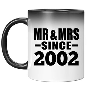 22nd Anniversary Mr & Mrs Since 2002 - 11 Oz Color Changing Mug