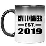 Civil Engineer Established EST. 2019 - 11oz Color Changing Mug
