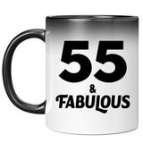 55th Birthday 55 & Fabulous - 11oz Color Changing Mug