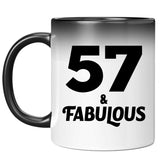 57th Birthday 57 & Fabulous - 11oz Color Changing Mug