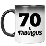 70th Birthday 70 & Fabulous - 11oz Color Changing Mug