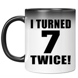14th Birthday I Turned 7 Twice - 11oz Color Changing Mug