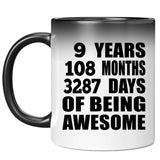 9th Birthday 9 Years 108 Months 3287 Days Of Awesome - 11oz Color Changing Mug