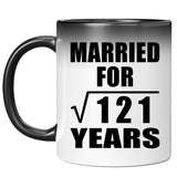 11th Anniversary Married For Square Root of 121 Years - 11oz Color Changing Mug