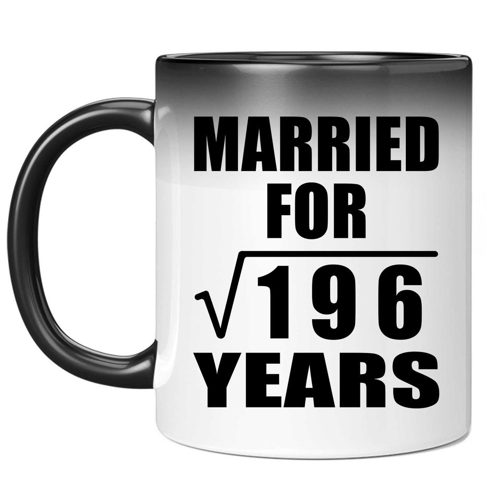 14th Anniversary Married For Square Root of 196 Years - 11oz Color Changing Mug
