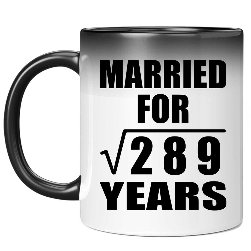 17th Anniversary Married For Square Root of 289 Years - 11oz Color Changing Mug