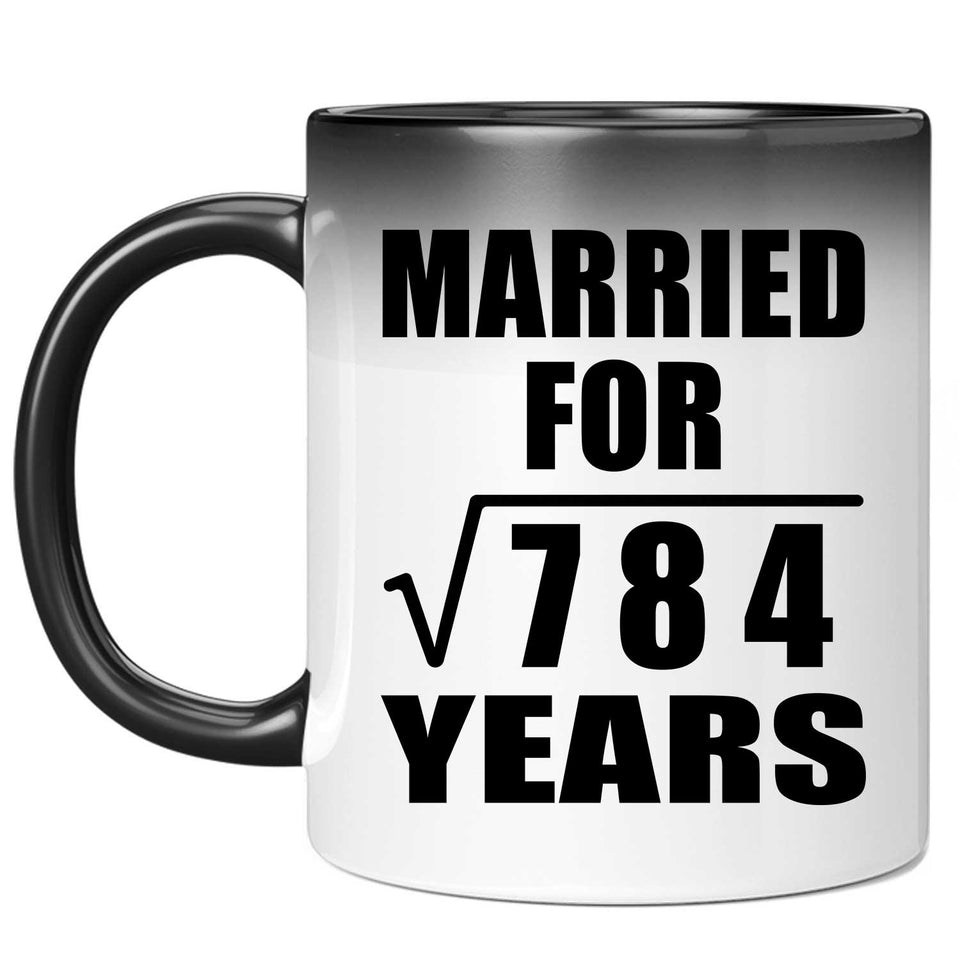 28th Anniversary Married For Square Root of 784 Years - 11oz Color Changing Mug