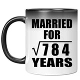 28th Anniversary Married For Square Root of 784 Years - 11oz Color Changing Mug