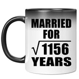 34th Anniversary Married For Square Root of 1156 Years - 11oz Color Changing Mug
