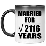 46th Anniversary Married For Square Root of 2116 Years - 11oz Color Changing Mug