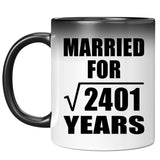 49th Anniversary Married For Square Root of 2401 Years - 11oz Color Changing Mug
