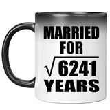 79th Anniversary Married For Square Root of 6241 Years - 11oz Color Changing Mug