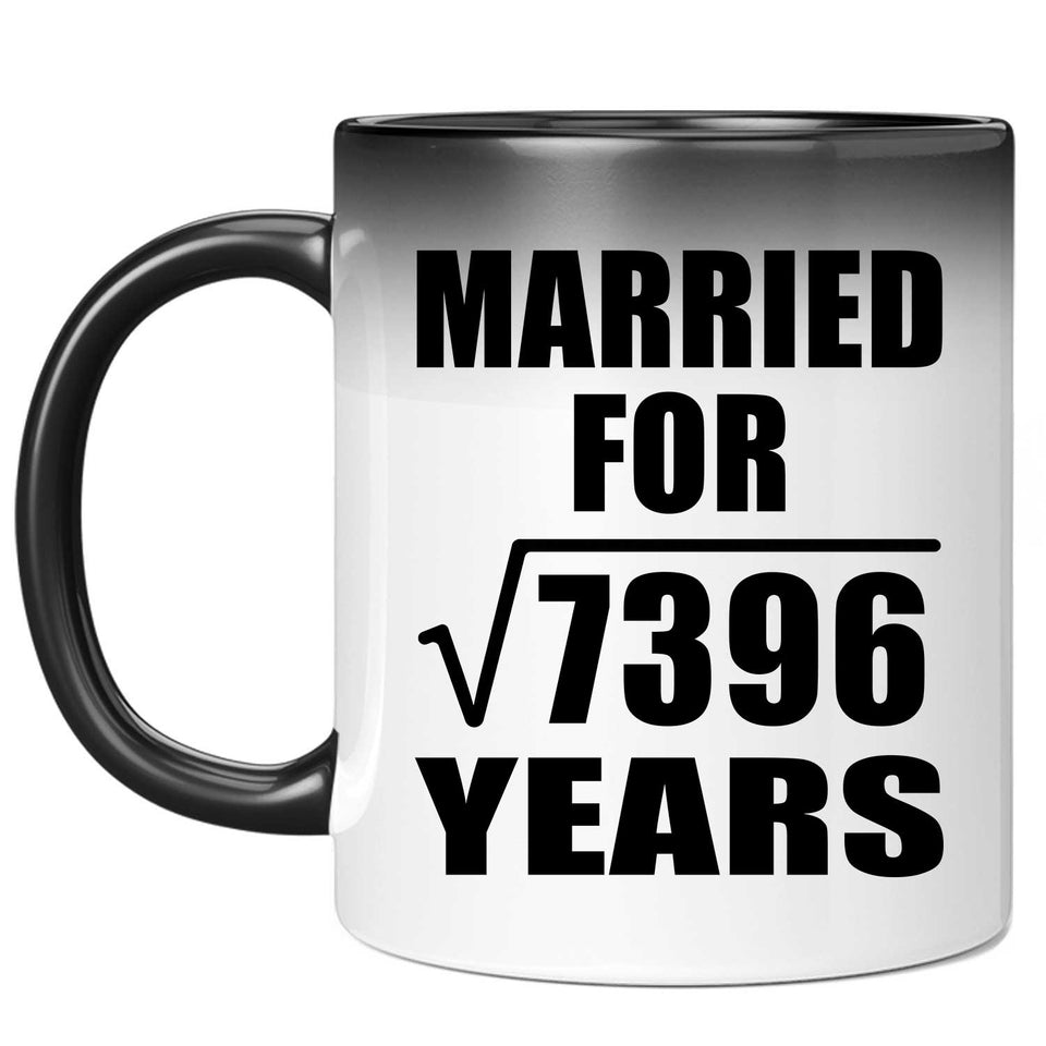 86th Anniversary Married For Square Root of 7396 Years - 11oz Color Changing Mug