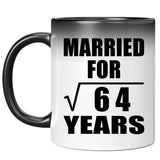 8th Anniversary Married For Square Root of 64 Years - 11oz Color Changing Mug
