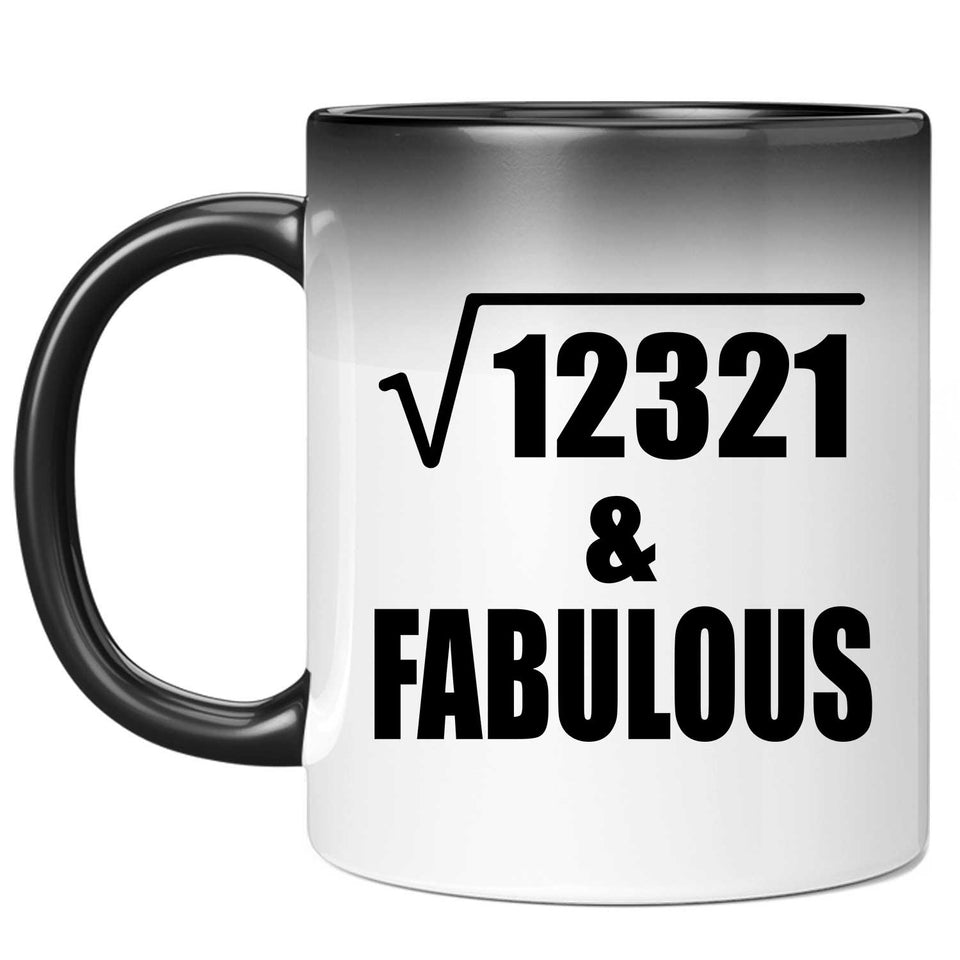 111th Birthday Square Root of 12321 & Fabulous - 11oz Color Changing Mug