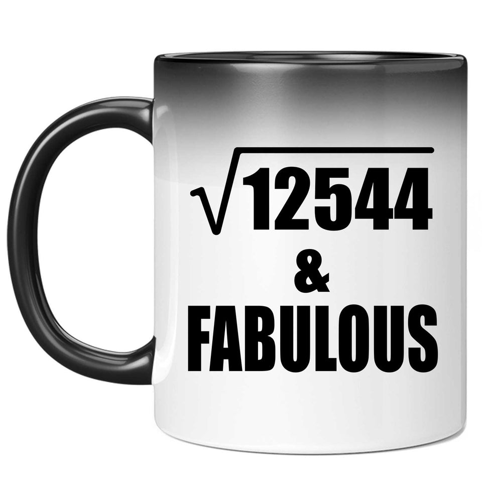 112th Birthday Square Root of 12544 & Fabulous - 11oz Color Changing Mug