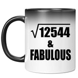 112th Birthday Square Root of 12544 & Fabulous - 11oz Color Changing Mug