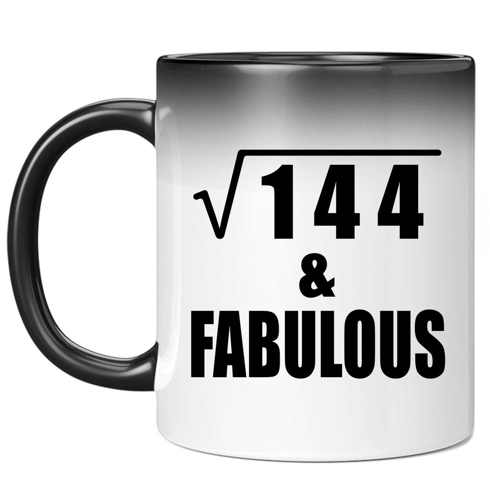 12th Birthday Square Root of 144 & Fabulous - 11oz Color Changing Mug
