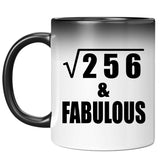 16th Birthday Square Root of 256 & Fabulous - 11oz Color Changing Mug