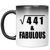 21st Birthday Square Root of 441 & Fabulous - 11oz Color Changing Mug