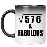 24th Birthday Square Root of 576 & Fabulous - 11oz Color Changing Mug