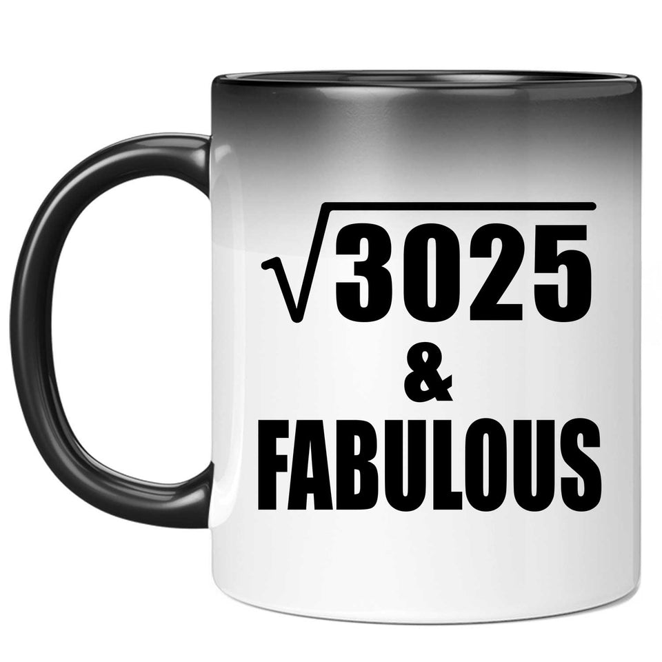 55th Birthday Square Root of 3025 & Fabulous - 11oz Color Changing Mug
