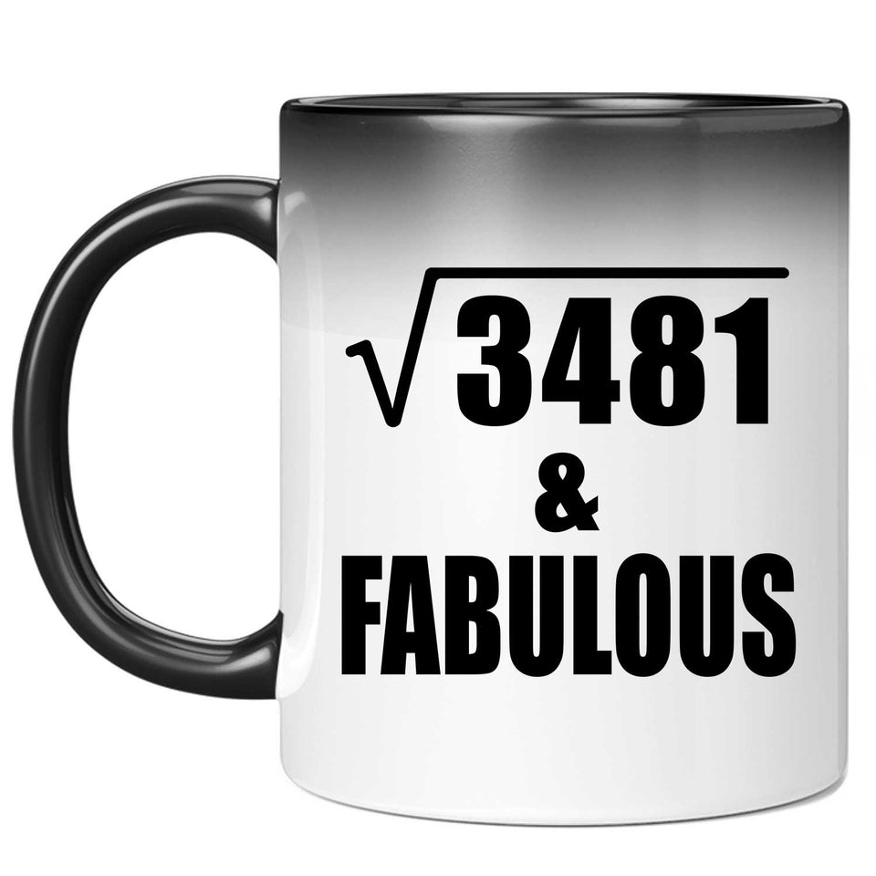 59th Birthday Square Root of 3481 & Fabulous - 11oz Color Changing Mug
