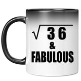 6th Birthday Square Root of 36 & Fabulous - 11oz Color Changing Mug