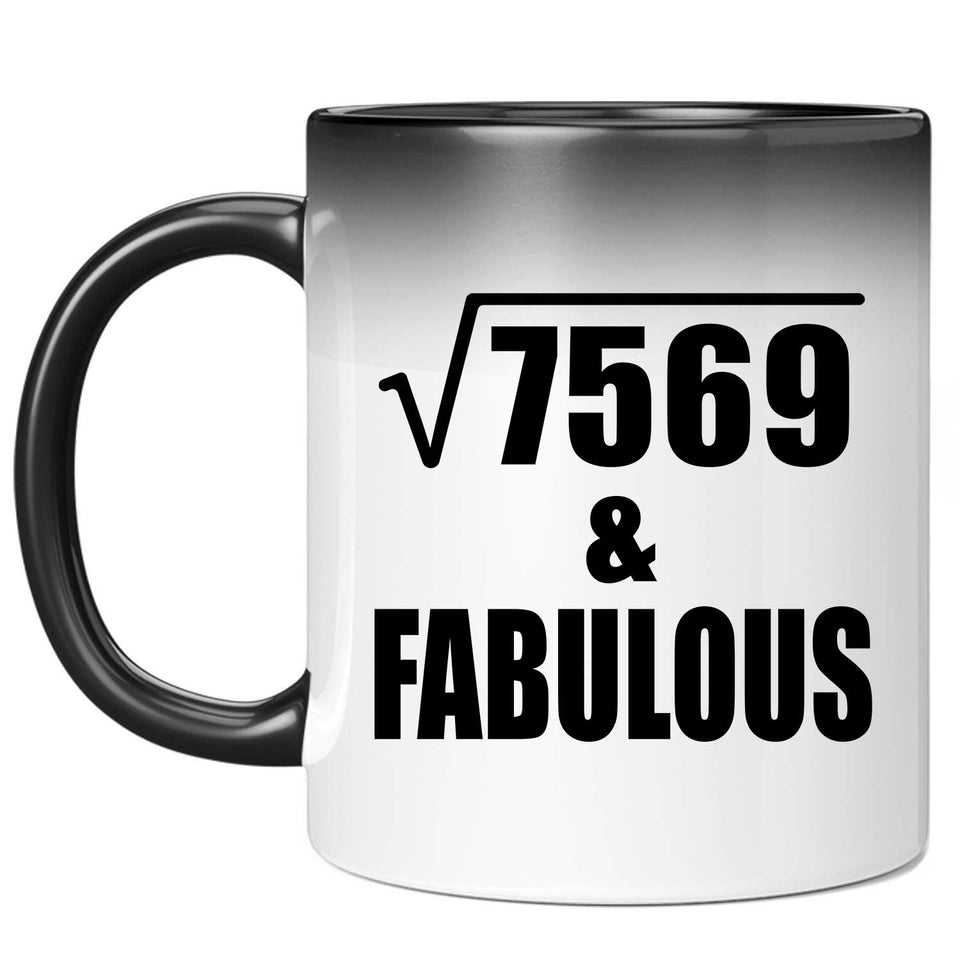 87th Birthday Square Root of 7569 & Fabulous - 11oz Color Changing Mug