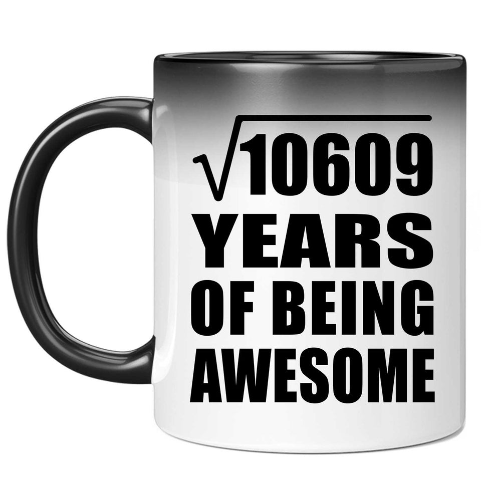 103rd Birthday Square Root of 10609 Years of Being Awesome - 11oz Color Changing Mug