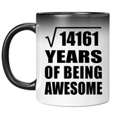 119th Birthday Square Root of 14161 Years of Being Awesome - 11oz Color Changing Mug