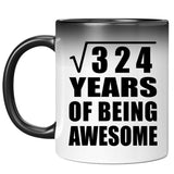 18th Birthday Square Root of 324 Years of Being Awesome - 11oz Color Changing Mug
