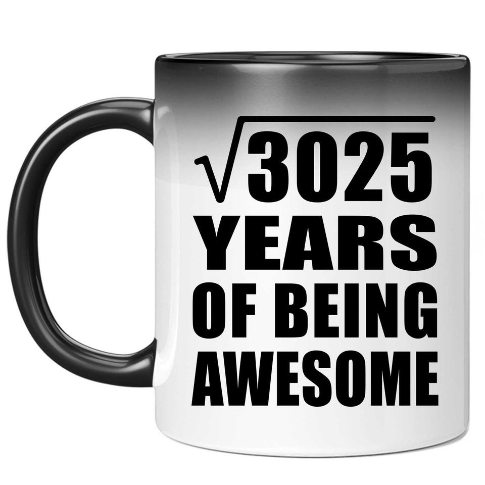 55th Birthday Square Root of 3025 Years of Being Awesome - 11oz Color Changing Mug