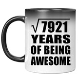 89th Birthday Square Root of 7921 Years of Being Awesome - 11oz Color Changing Mug