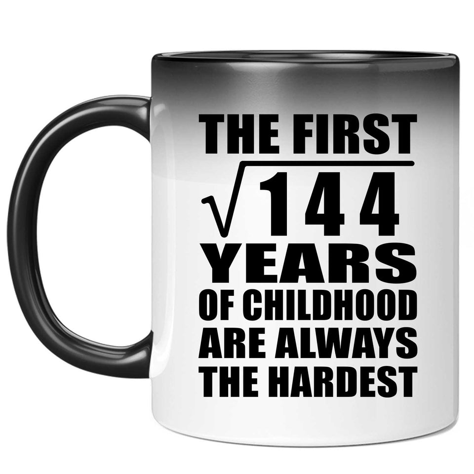 12th Birthday Square Root of 144 Years of Childhood - 11oz Color Changing Mug