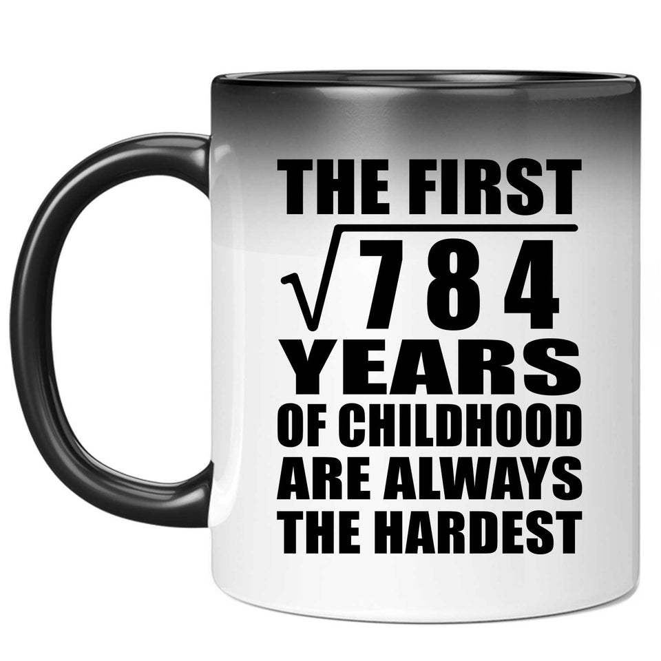 28th Birthday Square Root of 784 Years of Childhood - 11oz Color Changing Mug