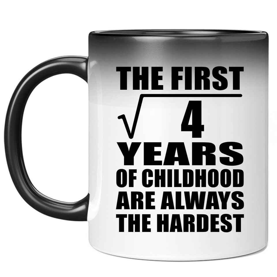 2nd Birthday Square Root of 4 Years of Childhood - 11oz Color Changing Mug