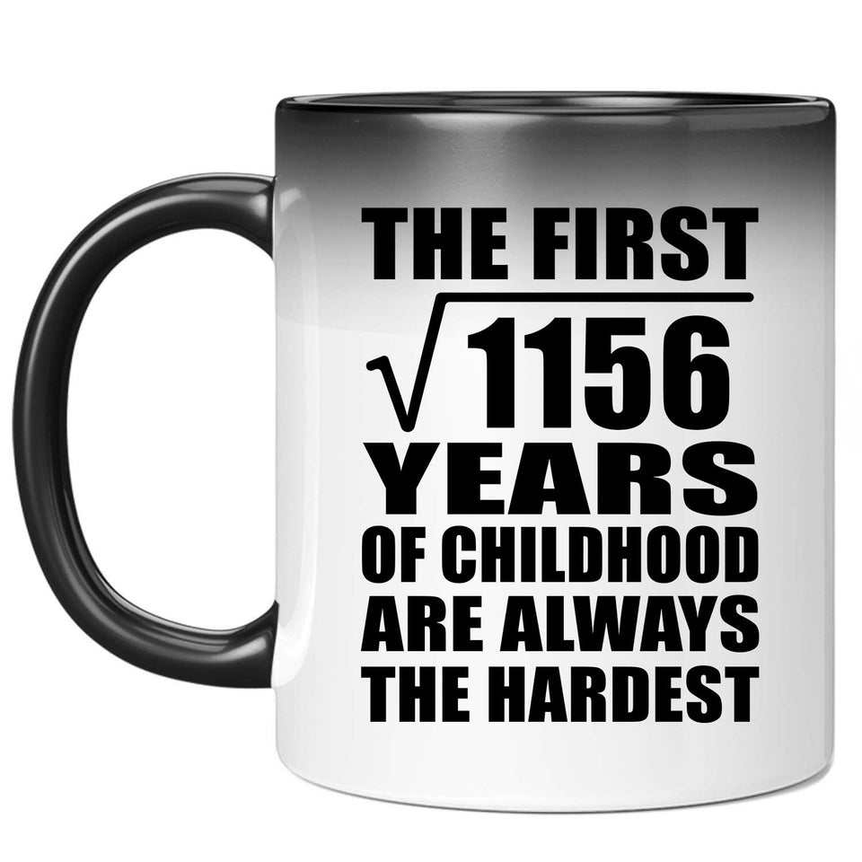 34th Birthday Square Root of 1156 Years of Childhood - 11oz Color Changing Mug